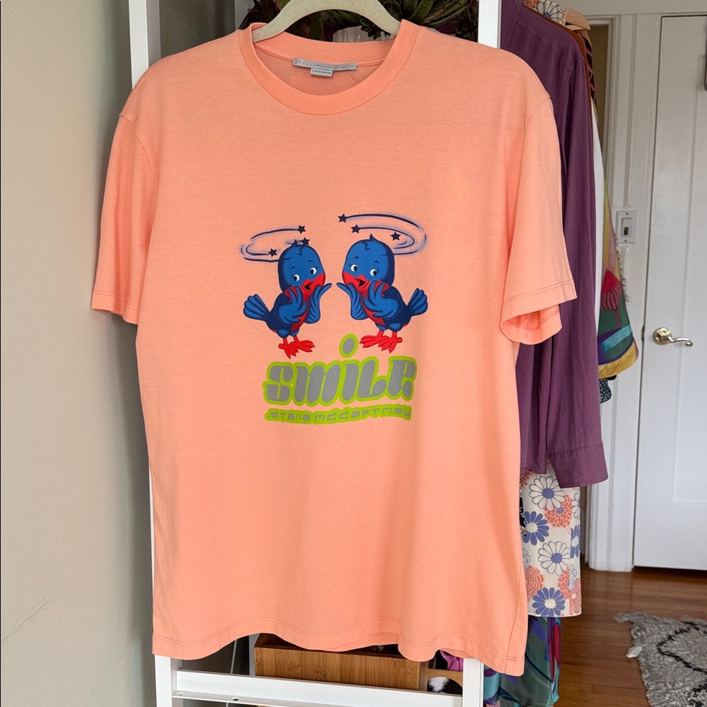 STELLA MCCARTNEY “SMILE” Bird T-shirt Sz US 4-6 - Picture 2 of 6